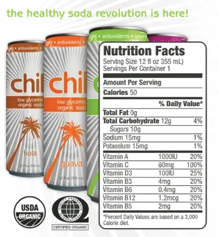chill soda nutrition facts